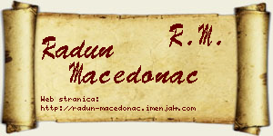 Radun Macedonac vizit kartica